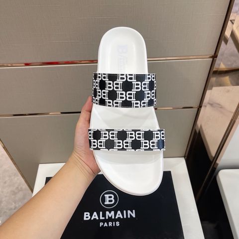 Dép nam BALMAIN* hai quai ngang da bò in hoạ tiết đẹp cao cấp nhiều màu