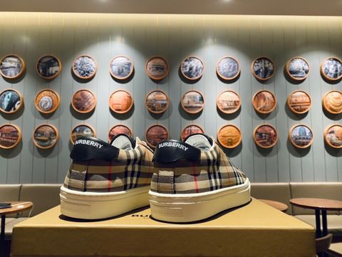 Giày nam buộc dây Burberry* chất vải kẻ đẹp SIÊU CẤP