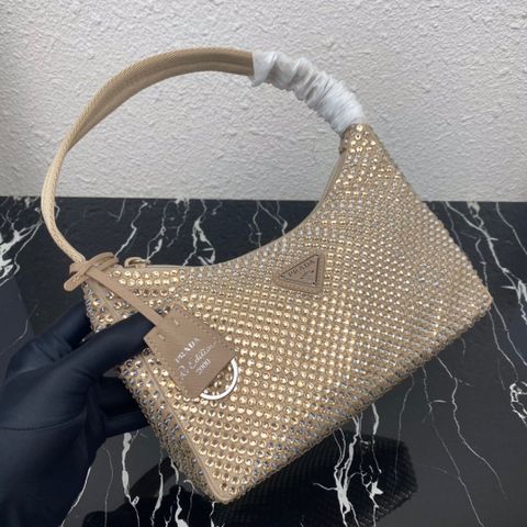 Túi xách nữ PRADA* 23cm đính full đá đẹp sang