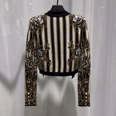 Áo len nữ BALMAIN* hoạ tiết hoa văn vàng đẹp sang SIÊU CẤP