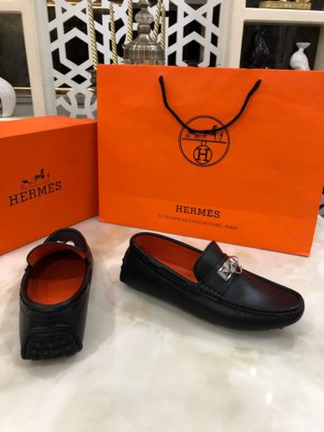 Giày lười Hermes* da bò lỳ mềm khoá bạc đẹp sang SIÊU CẤP