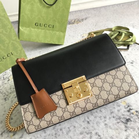 Túi xách nữ GUCCI* 30cm hoạ tiết logo phối da bò đen đẹp