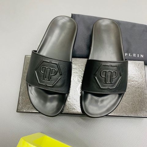 Dép nam PHILIPP* PLEIN* quai da bò dập nổi đẹp cao cấp