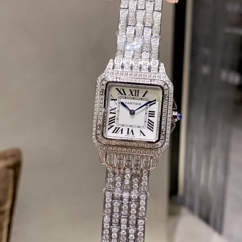 Đồng hồ nữ CARTIER* mặt vuông case 27mm dây kim loại nạm full kim đẹp sang SIÊU CẤP