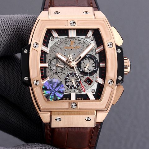 Đồng hồ nam Hublot* lộ cơ dây vân cá sấu dáng thể thao đẹp độc SIÊU CẤP