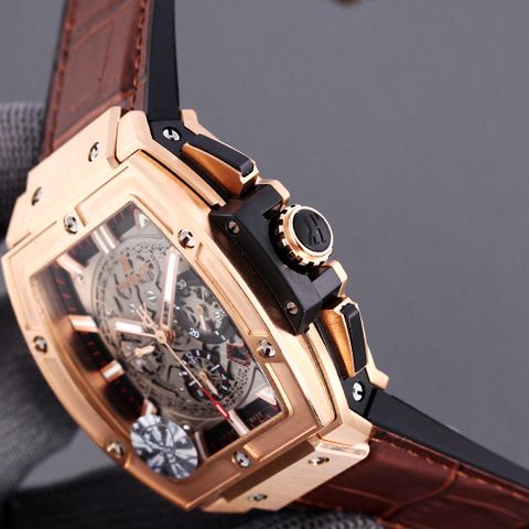 Đồng hồ nam Hublot* lộ cơ dây vân cá sấu dáng thể thao đẹp độc SIÊU CẤP