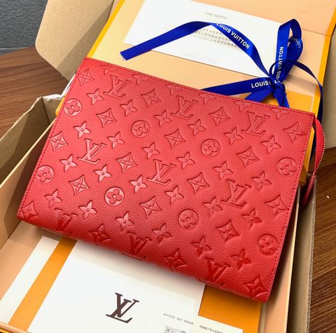 Clutch LV* nữ da bò dập hoạ tiết Monogram size 26cm SIÊU CẤP