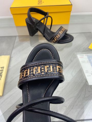 Sandal cao gót Fendy* cao 7cm da bò