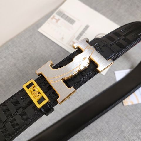 Belt nam Hermes* bản 3,8cm dây da bò dập hoạ tiết mặt H logo hình ngựa đẹp độc đáo