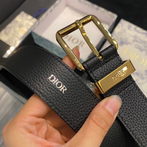 Belt nam Dior* bản 3,5cm dây da bò mềm mặt vàng và bạc đẹp lịch lãm