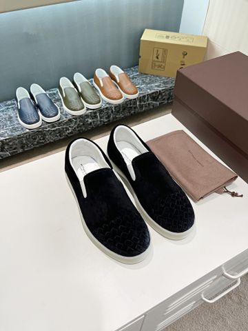 Giày slip on nam BOTTEGA* VENETA* da lộn mũi da đan đẹp SIÊU CẤP