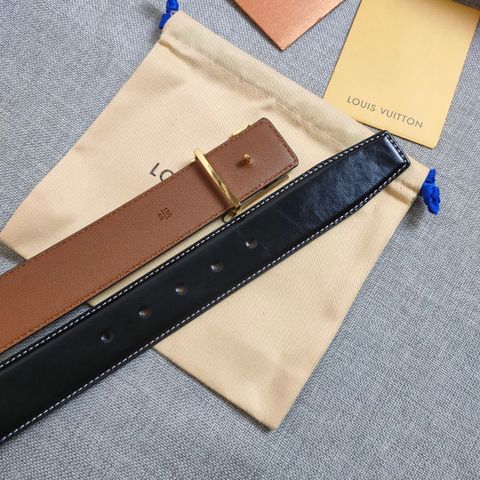 Belt nam LV* bản 3,8cm mặt trạm vân