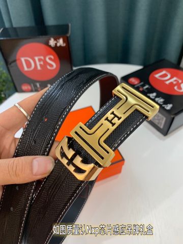 Belt nam Hermes* dây da dập vân đẹp bản 3,8cm