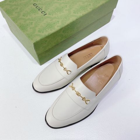 Giày nữ GUCCI* đế 3cm da bò khoá vàng đẹp sang SIÊU CẤP 3 màu