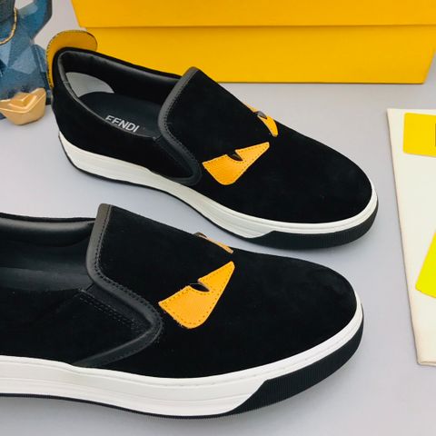 Giày slip on nam Fendy* con mắt vàng da lộn cao cấp 