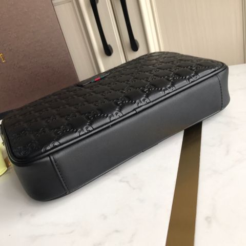 Clutch GUCCI* nam nữ 27cm da bò dập hoạ tiết logo nổi đẹp cao cấp