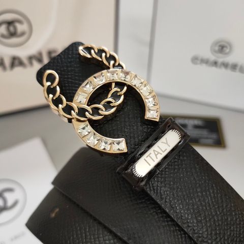 Belt nữ chanel* mặt nạm đá xích vàng dây bản 2,5cm dùng 2 mặt đẹp