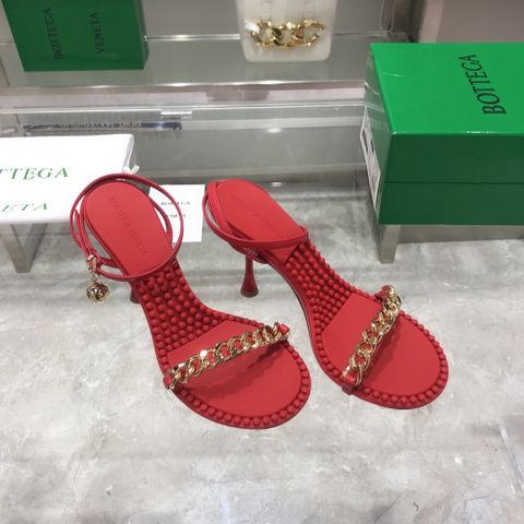 Sandal cao gót BOTTEGA* VENETA* cao 9cm quai xích vàng đẹp sang SIÊU CẤP