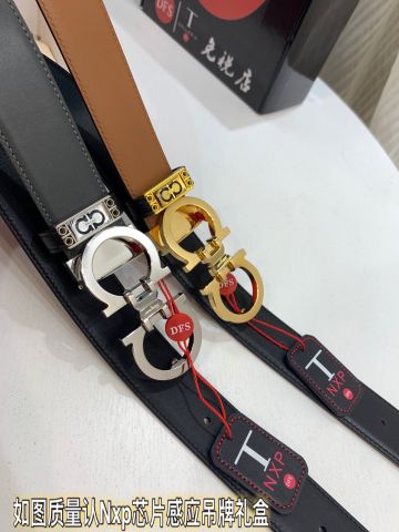 Belt nam SALVATORE* bản 3,5cm dây da bò lỳ dùng đc 2 mặt dây