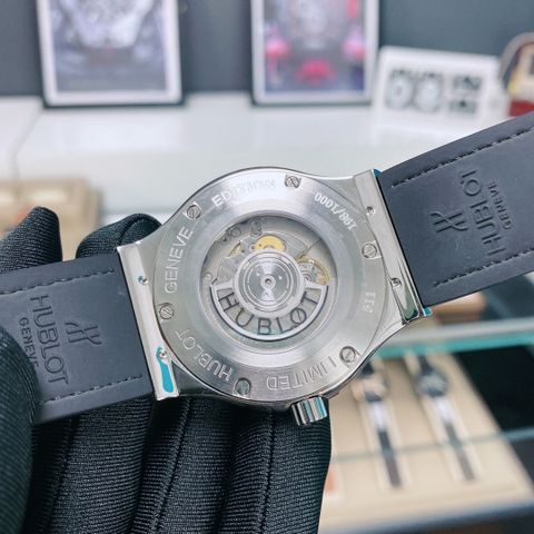 Đồng hồ nam Hublot* dây vân cá sấu máy cơ case 42mm mặt nạm kim đẹp SIÊU CẤP