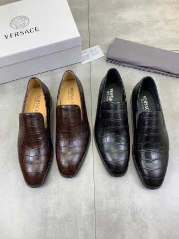 Giày âu VERSACE* vân cá sấu đẹp lịch lãm màu nâu và đen