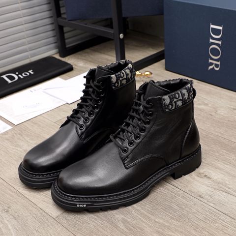 Giày nam cao cổ Dior* da bò lỳ mềm phối Hoạ tiết oblique đẹp SIÊU CẤP