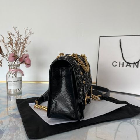 Túi xách nữ Chanel* SIÊU CẤP 25cm nắp pha dạ khoá vàng đẹp mẫu mới