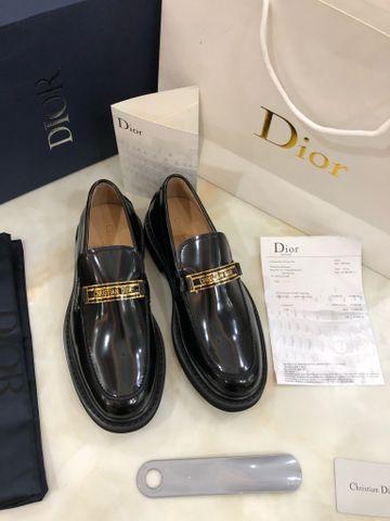 Giày âu DIOR* da bóng mờ đai chữ vàng đẹp sang SIÊU CẤP