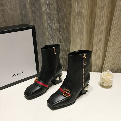 Boot GUCCI* cổ lỡ gót 7cm nạm ngọc