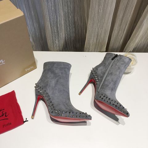 Boot VALENTINO* da lộn cồ thấp cao 10cm tán gai nhọn