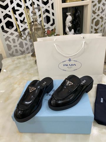 Sục nữ PRADA* da bóng mờ đế 3,5cm đẹp sang