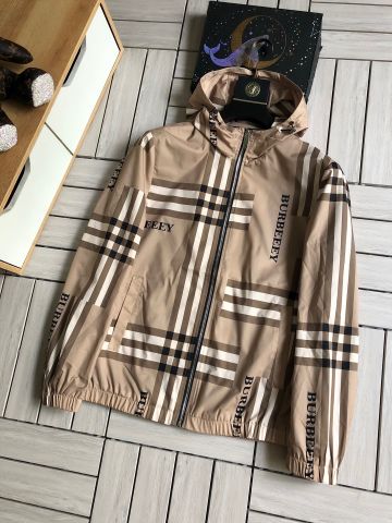 Áo khoác nam BURBERRY* có mũ hoạ tiết kẻ có 2 màu