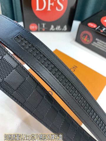 Belt nam LV* dây da bò dập karo đẹp