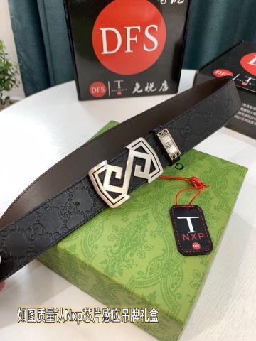 Belt nam GUCCI* dây da bò dập hoạ tiết Logo đẹp