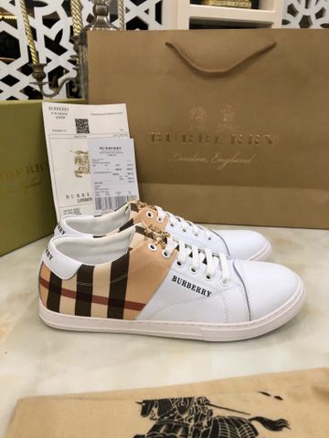 Giày nam buộc dây BURBERRY* da bò phối kẻ