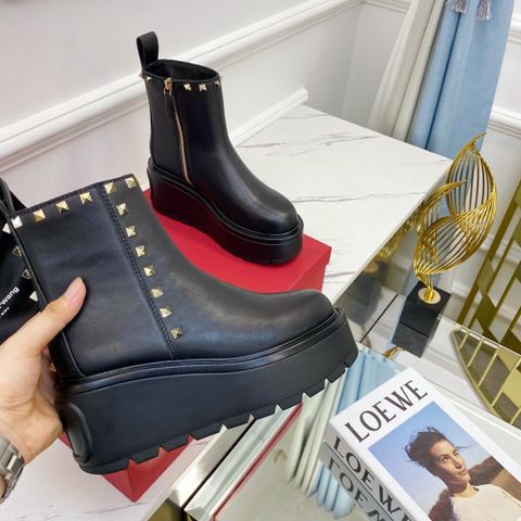 Boot VALENTINO* cổ lỡ đế bánh mỳ cao 7cm da bò đẹp SIÊU CẤP