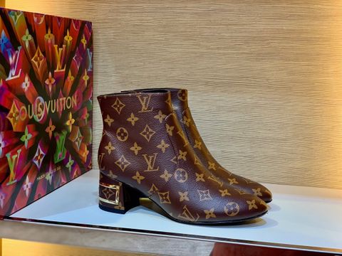 Boot LV* cổ lỡ SIÊU CẤP gót vuông 5cm hoạ tiết Monogram đẹp sang SIÊU CẤP