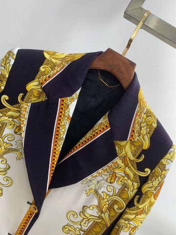 Áo vest nữ VERSACE* hoa văn vàng đẹp sang SIÊU CẤP