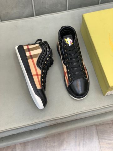 Giày nam buộc dây BURBERRY* cao cổ kẻ pha da bò