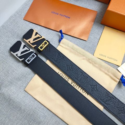 Belt nam LV* dây da bò dập Monogram bản 4cm