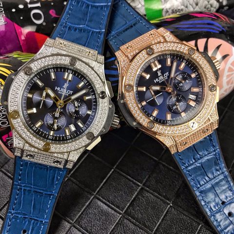 Đồng hồ nam hublot* máy cơ dây cá sấu mặt nạm kim