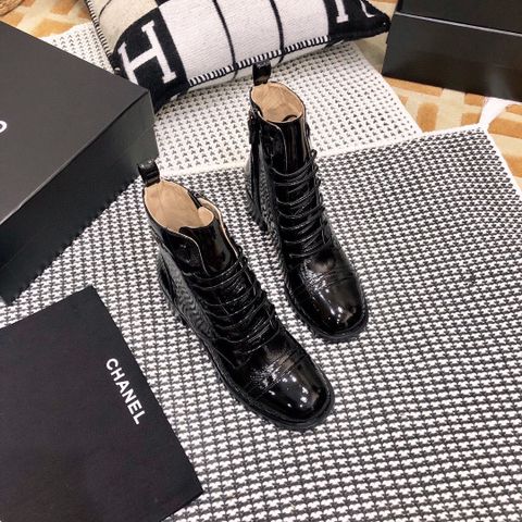 Boot chanel* cổ lỡ da lỳ và da lộn gót vuông 5cm đẹp sang SIÊU CẤP