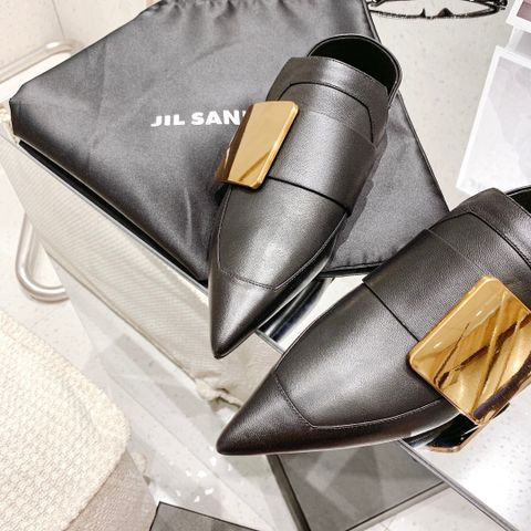 Giày bệt JIL SANDER* mũi nhọn da bò lỳ mềm khoá vàng đẹp sang SIÊU CẤP