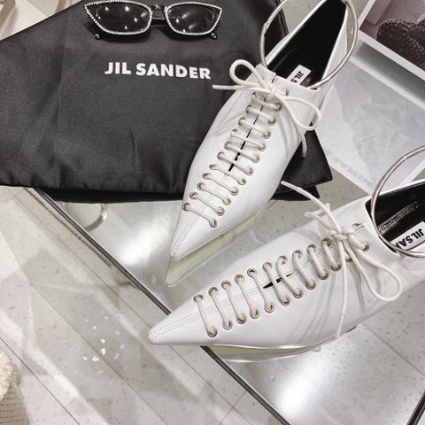 Giày nữ JIL SANDER* da bò buộc dây mũi nhọn