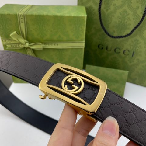 Belt nam GUCCI* dây da bò dập hoạ tiết Logo đẹp 