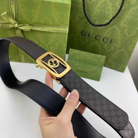 Belt nam GUCCI* dây da bò dập hoạ tiết Logo đẹp 