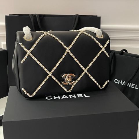 Túi xách nữ chanel* VIP 1:1 da cừu 22cm xích bạc đẹp sang