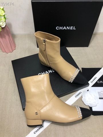 Boot chanel* cổ lỡ da bò đế 3cm mũi ngọc đẹp sang SIÊU CẤP