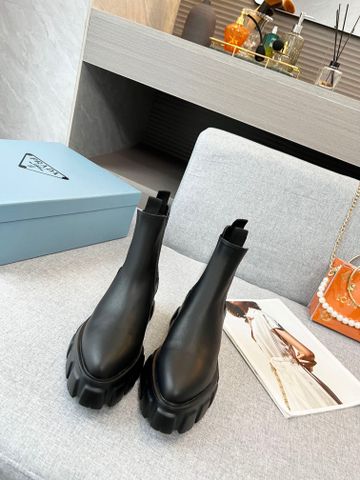 Boot PRADA* cổ lỡ dáng khoẻ loại da bóng và da lỳ đẹp SIÊU CẤP