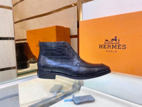 Giày nam cao cổ Hermes* vân cá sấu buộc dây đẹp lịch lãm SIÊU CẤP